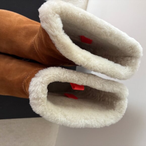 J Crew Short Alpine Boots, Shearling-lined Suede, Sz 8 - Picture 7 of 15